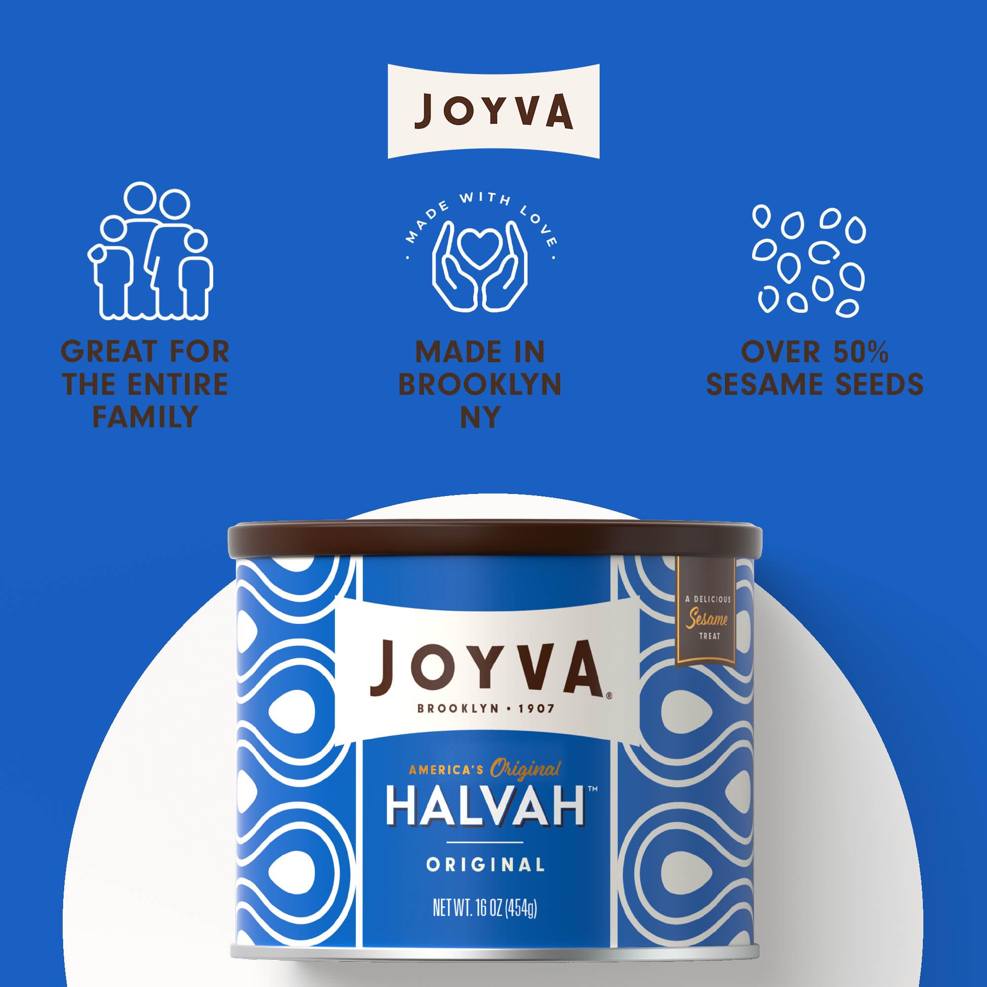 Joyva Halvah sliced close-up revealing flaky, melt-in-mouth benefit