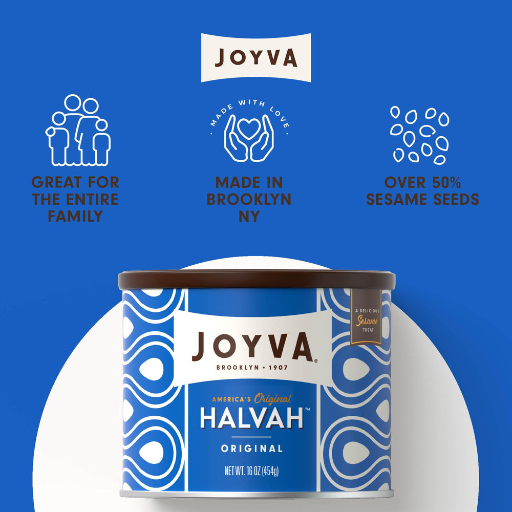 Joyva Halvah sliced close-up revealing flaky, melt-in-mouth benefit