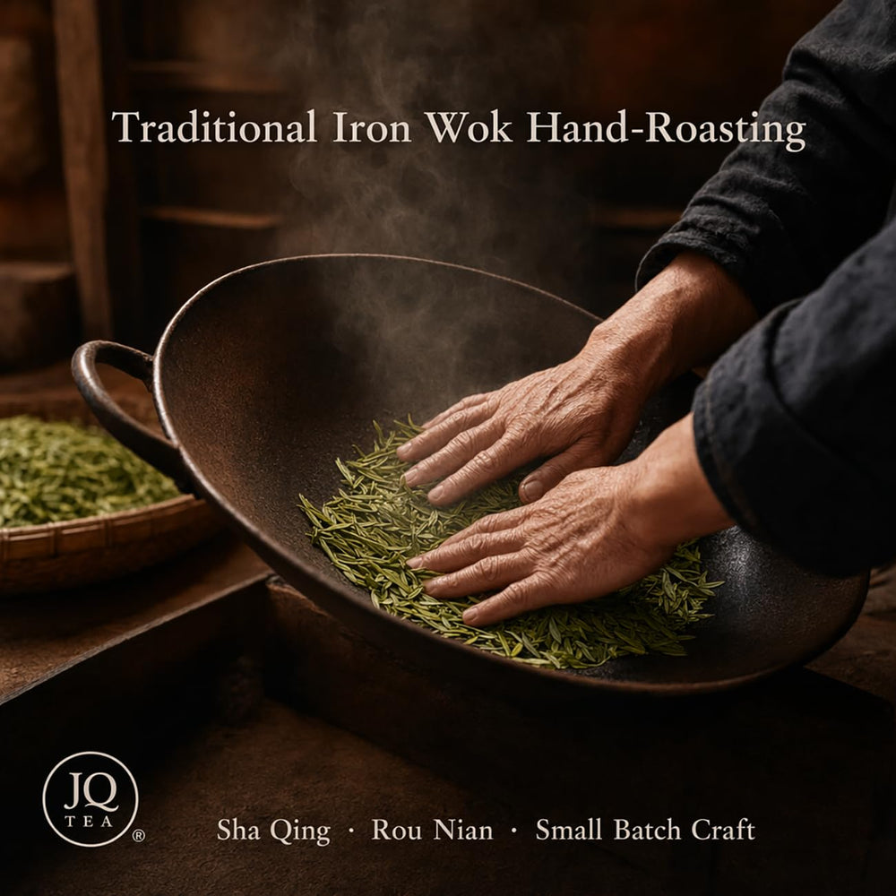JQ leaves on teaspoon for scale showing portion guidance and convenience