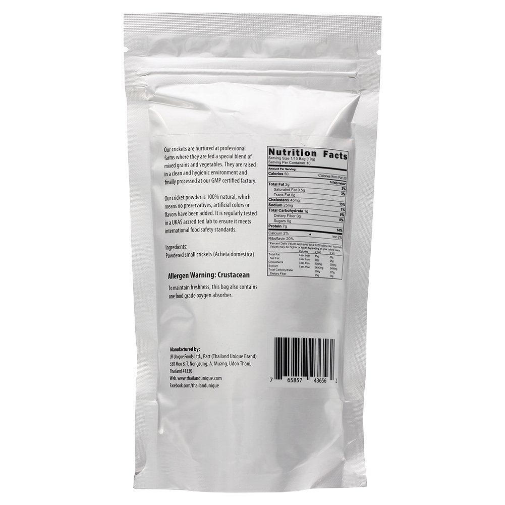 JR Unique Foods cricket powder folded into muffins showing protein enrichment in recipes