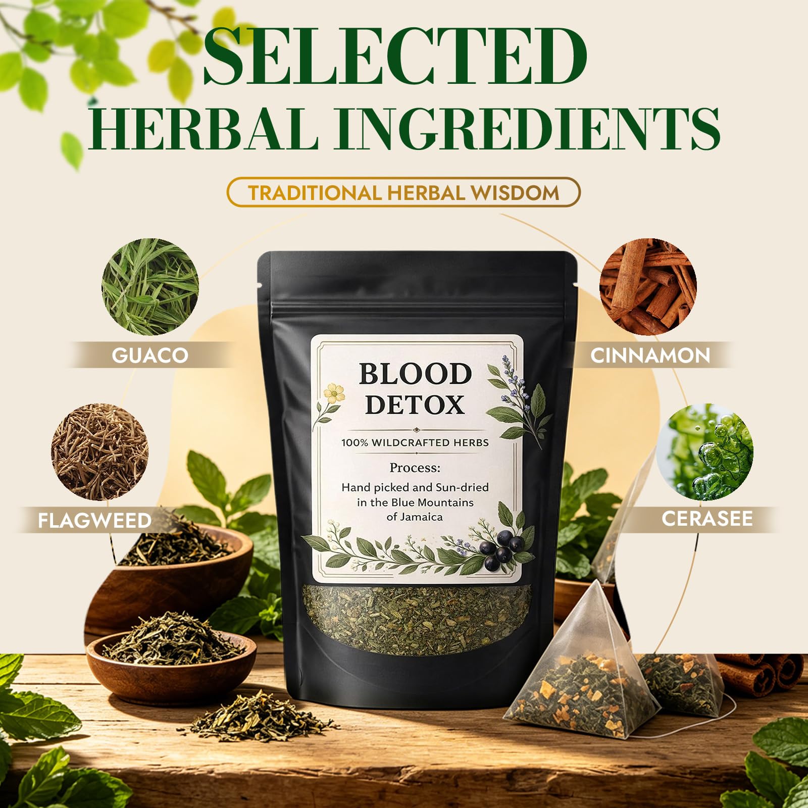 JRR tea bag seams and whole herbs visible, allowing fuller infusion