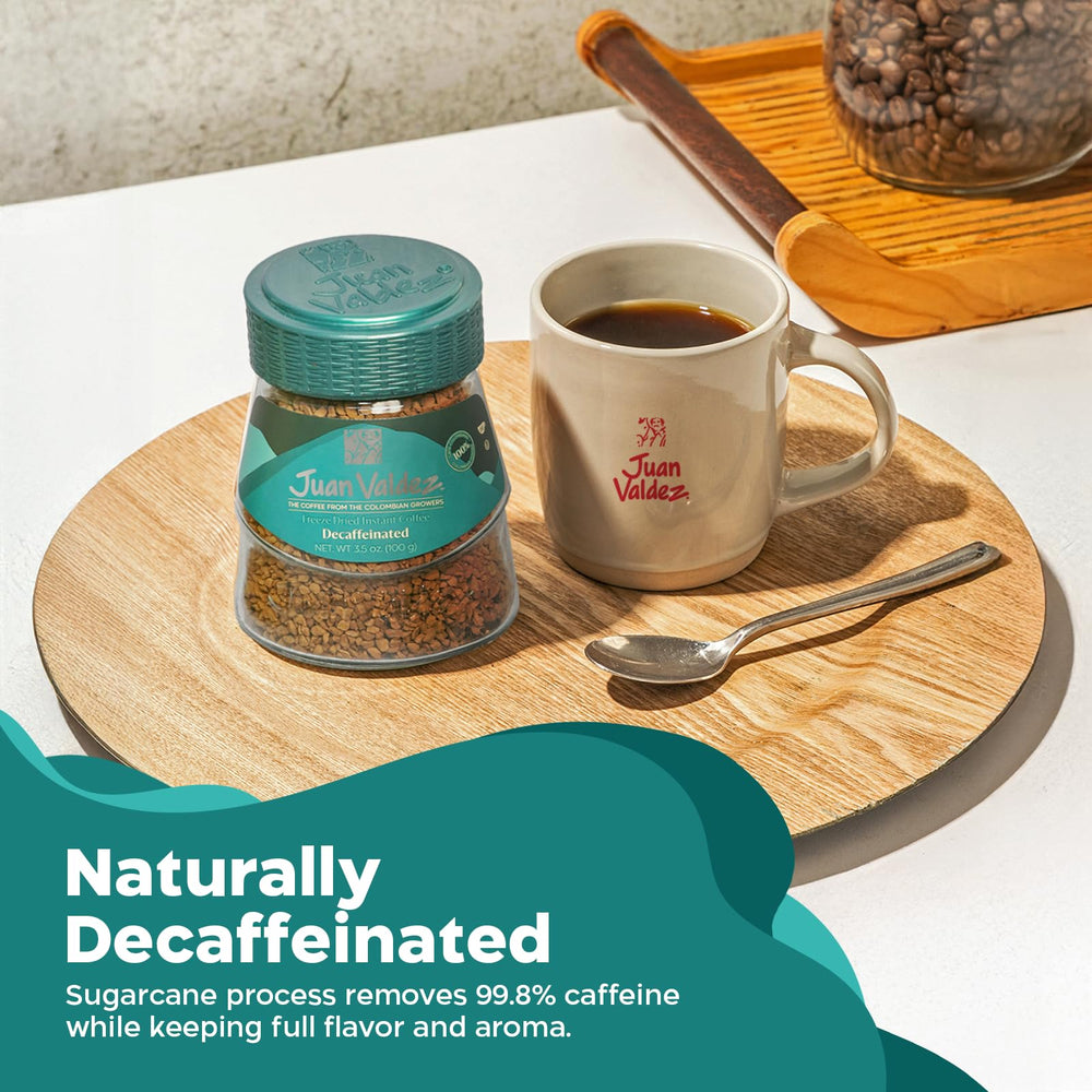 Juan Valdez instant coffee dissolving in cold water for iced coffee convenience