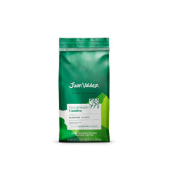 Juan Valdez front packaging showing balanced decaf roast and convenience
