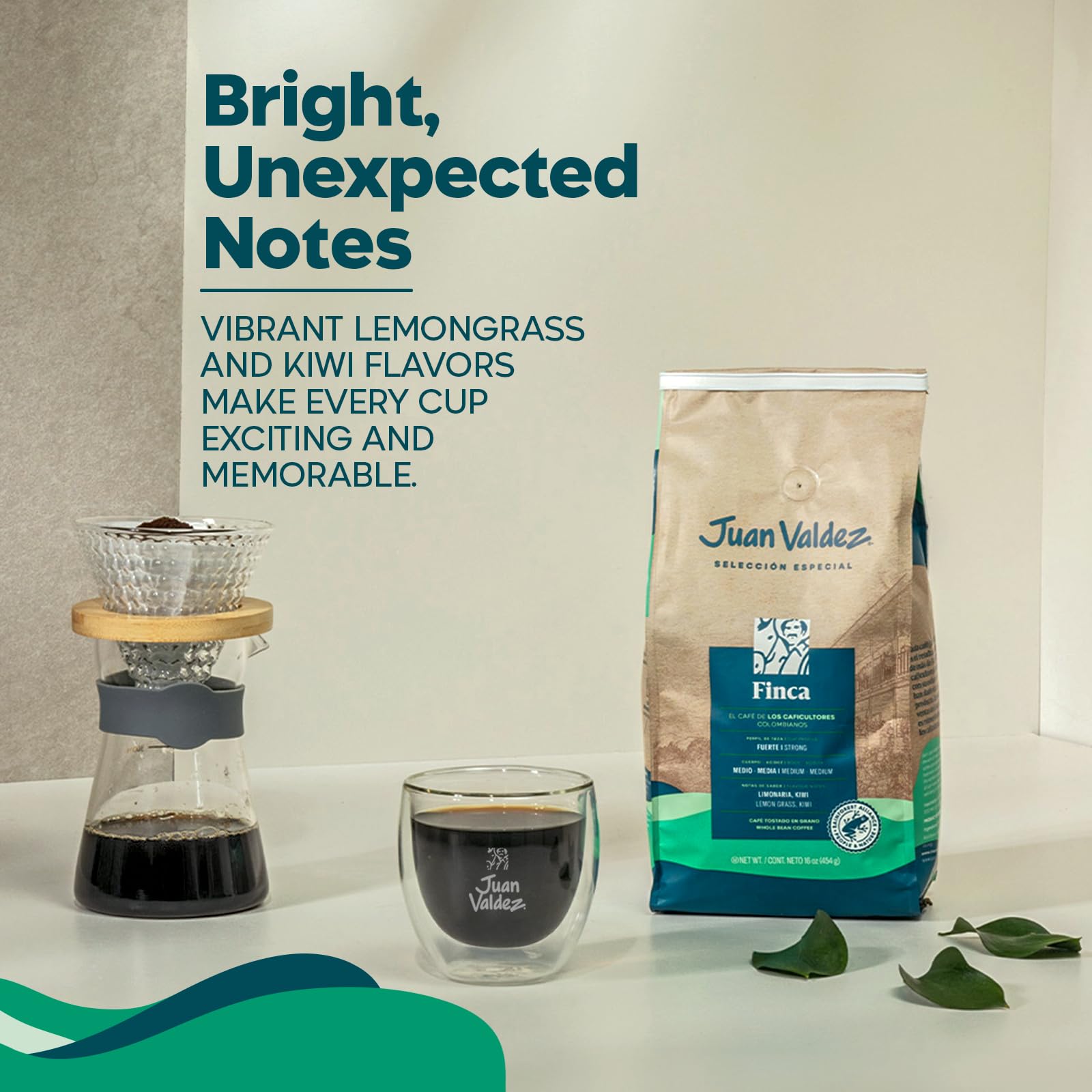 Juan Valdez label with Rainforest Alliance seal and sustainable sourcing benefit