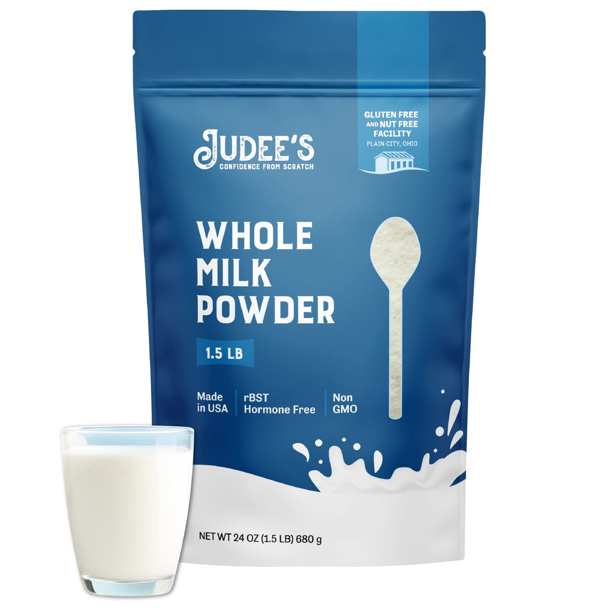 Judee's Gluten Free front pouch showing branding and resealable pack, convenient storage