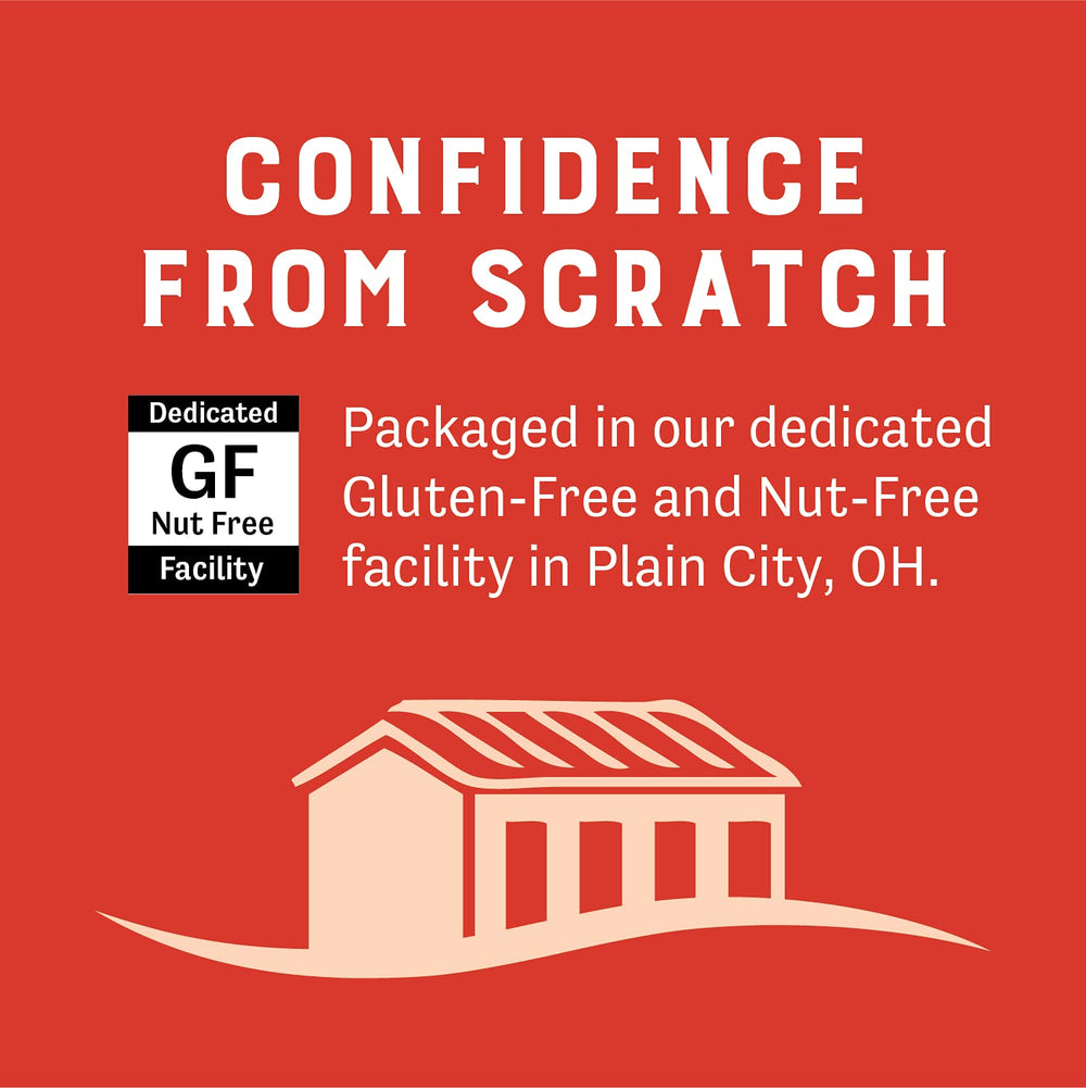 Judee's Gluten Free 3 lb pouch next to a measuring cup, conveys accurate size and value