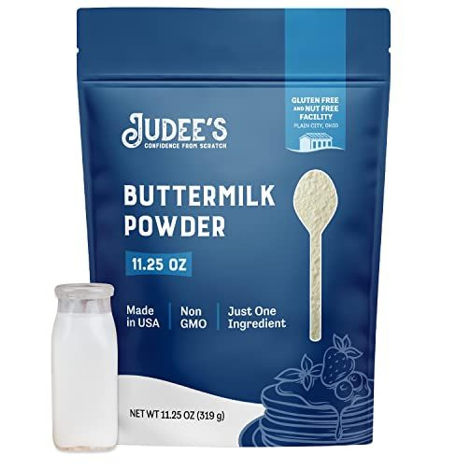 Judee's Gluten Free front pouch showing product and resealable closure benefit