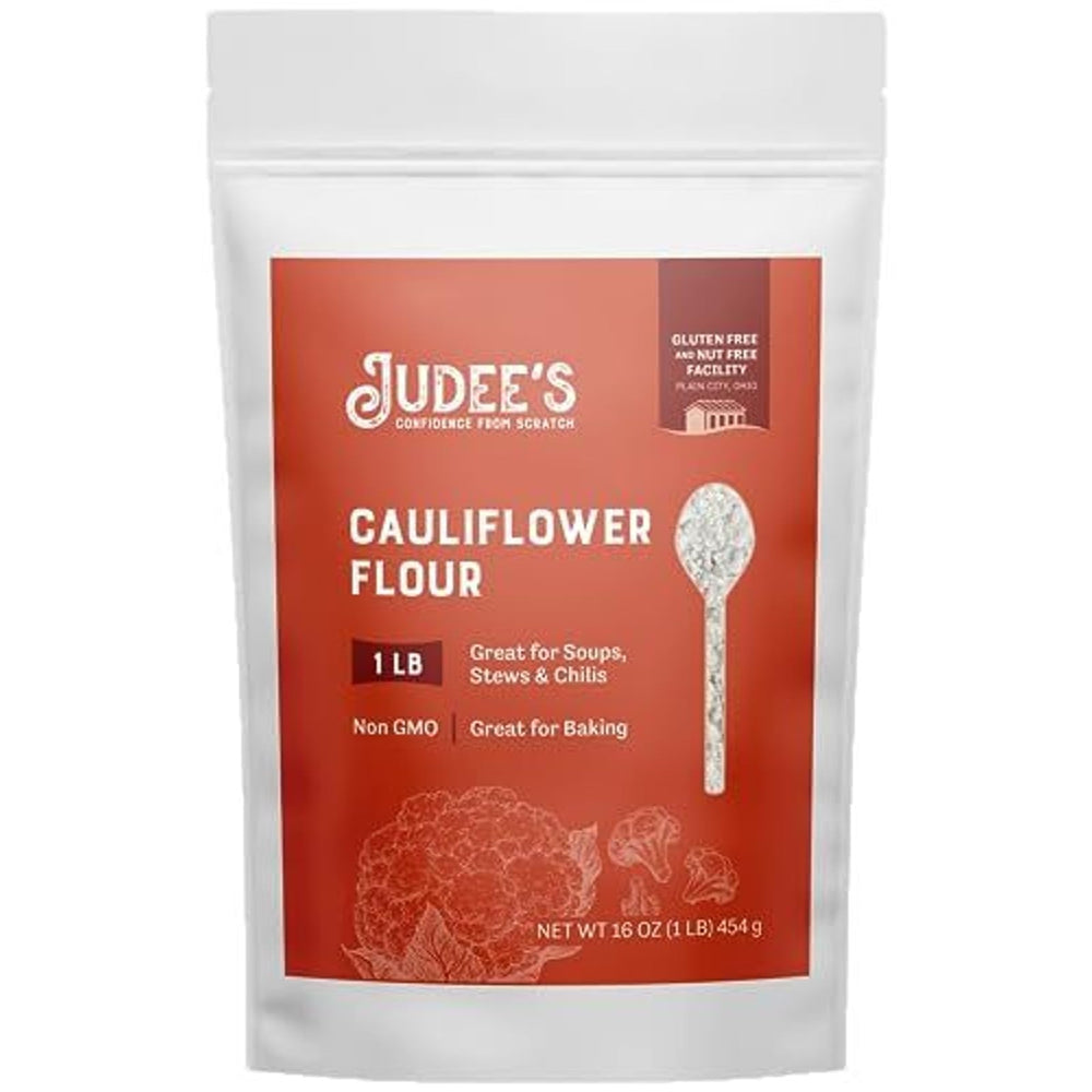 Judee's front packaging showing 1 lb pouch and product branding for pantry storage benefit