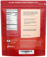 Judee's Gluten Free powder close-up texture, shows fine cheddar granules for easy mixing