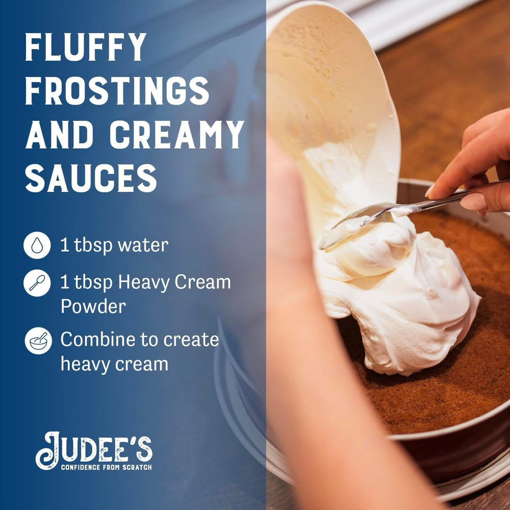 Judee's Gluten Free being poured into coffee illustrating creamy richness for beverages