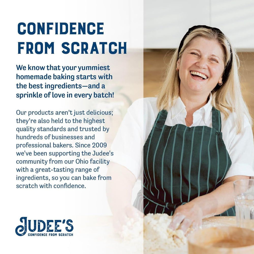 Judee's Gluten Free label and ingredients panel highlighting gluten-free and non-GMO benefits