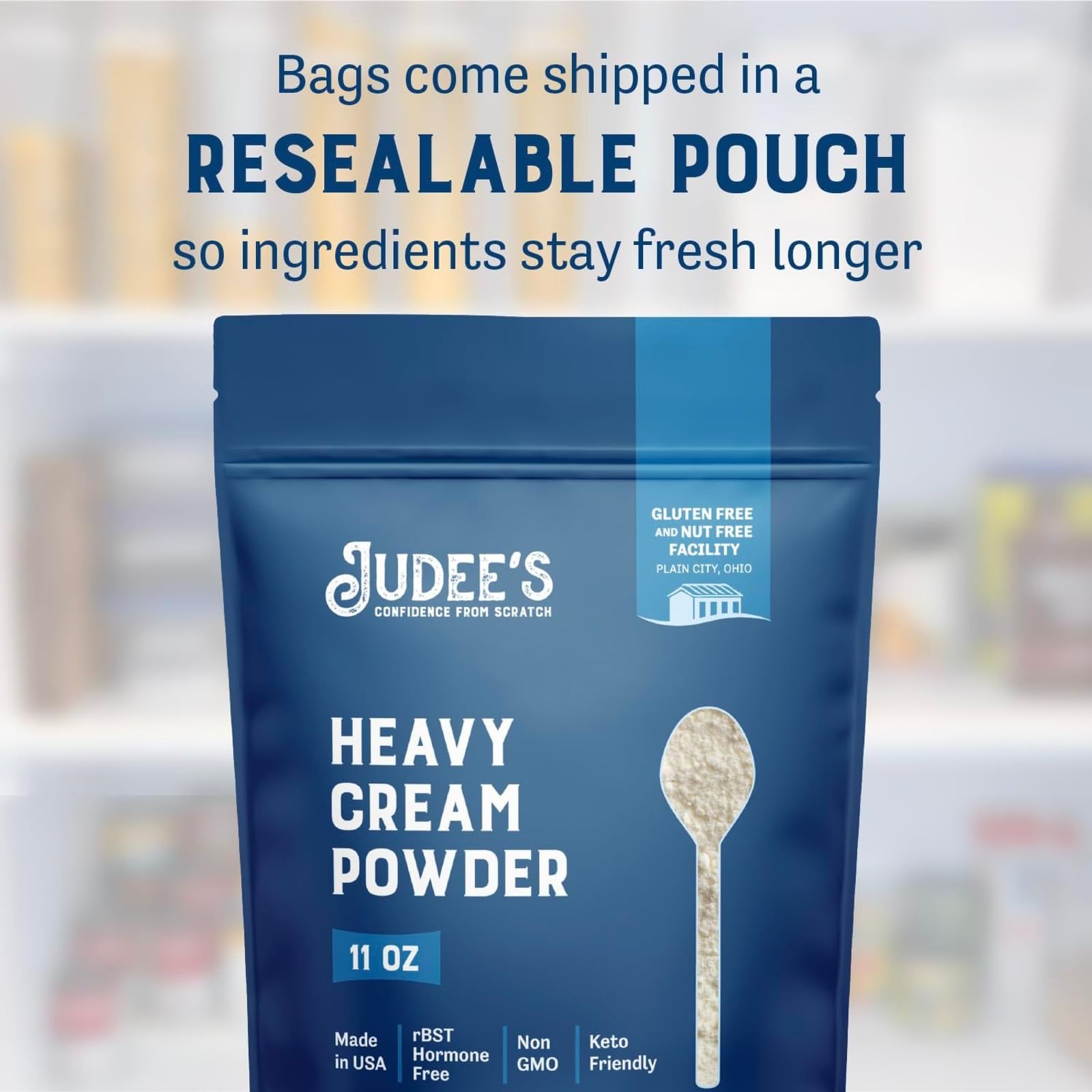 Judee's Gluten Free reconstituted cream in bowl demonstrating creamy consistency for recipes