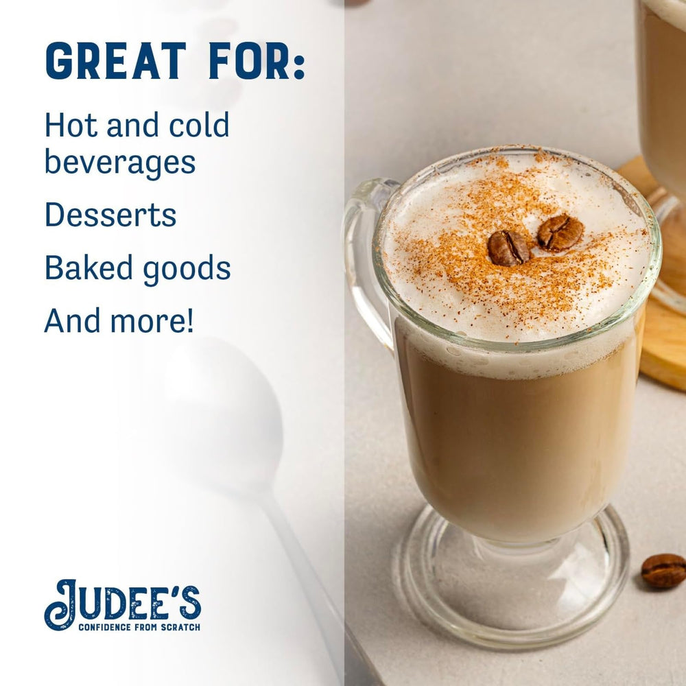 Judee's Gluten Free whipped topping on dessert illustrating stable peaks and dessert appeal