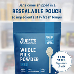Judee's powdered texture close-up, highlights fine, baking-friendly consistency