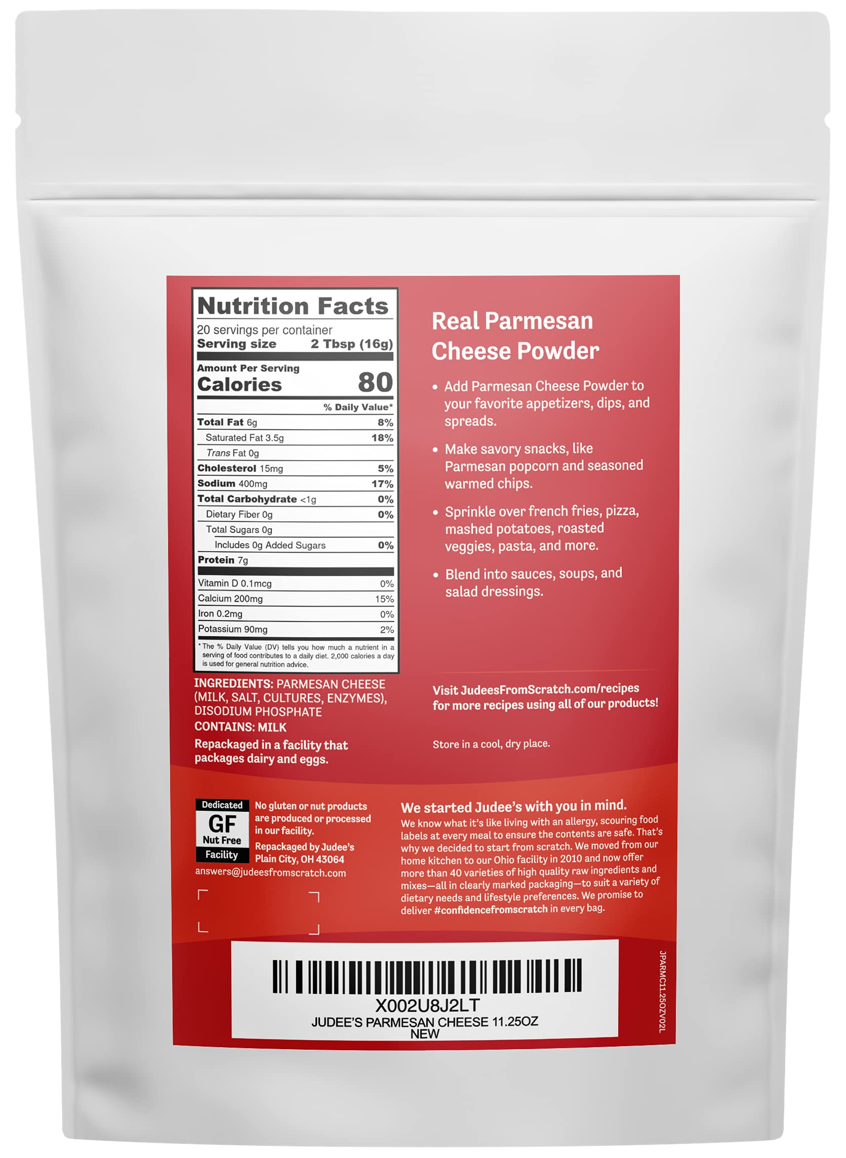 Judee's Gluten Free close-up texture of powder showing fine grind and versatility