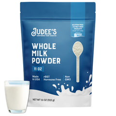 Judee's front packaging showing pouch and product name, conveys shelf stability