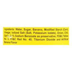 Jufran banana sauce next to measuring cup to show 19.76 oz scale and portion guidance