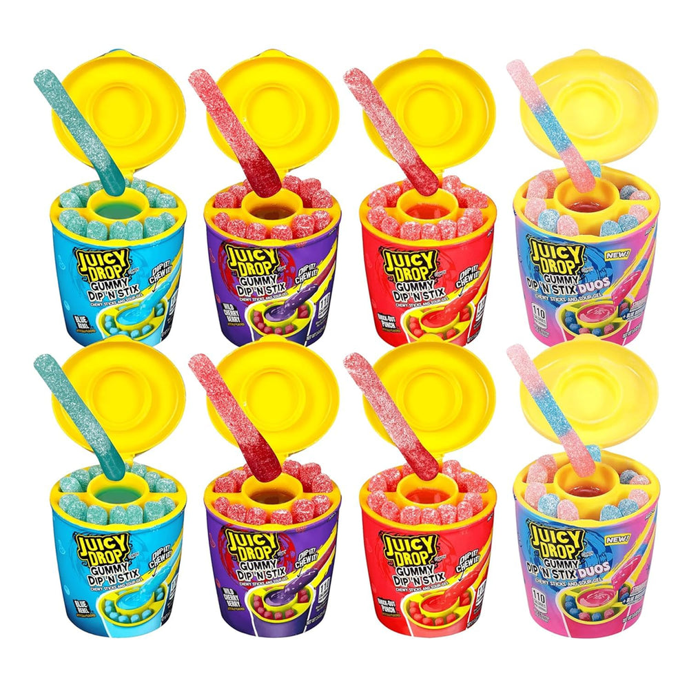 Juicy Drop front packaging showing variety pack and shareable convenience