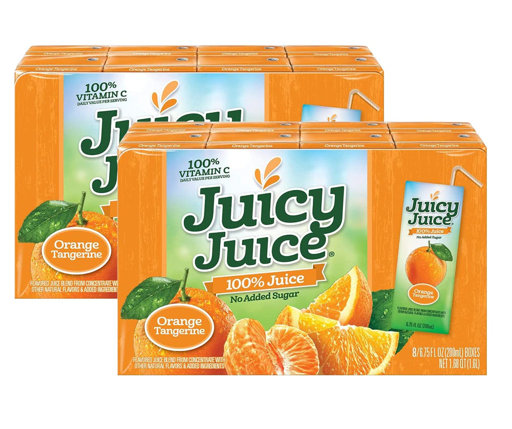 Juicy Juice label showing vitamin C content and clear ingredient benefits