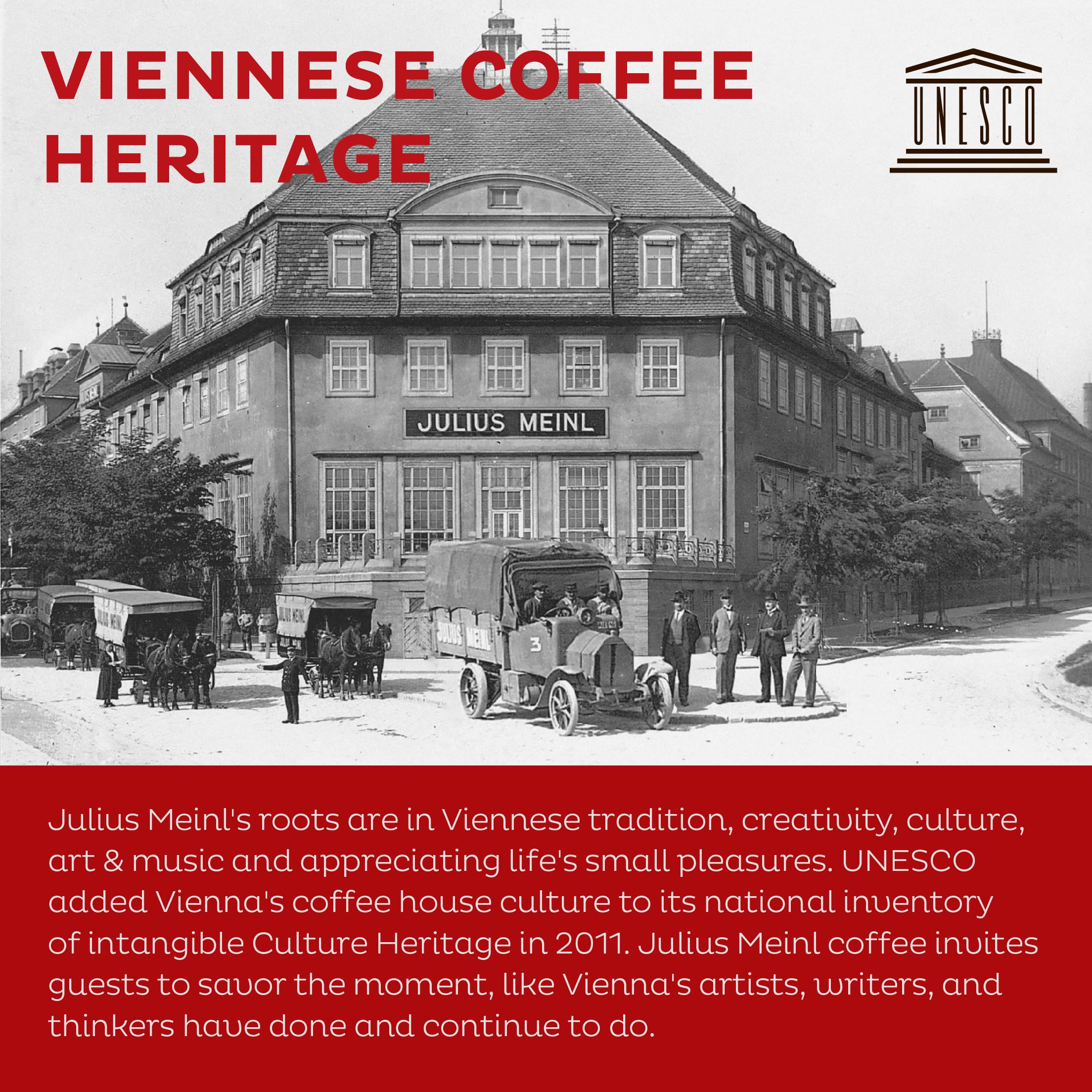 Julius Meinl beans beside a measuring scale showing portioning convenience