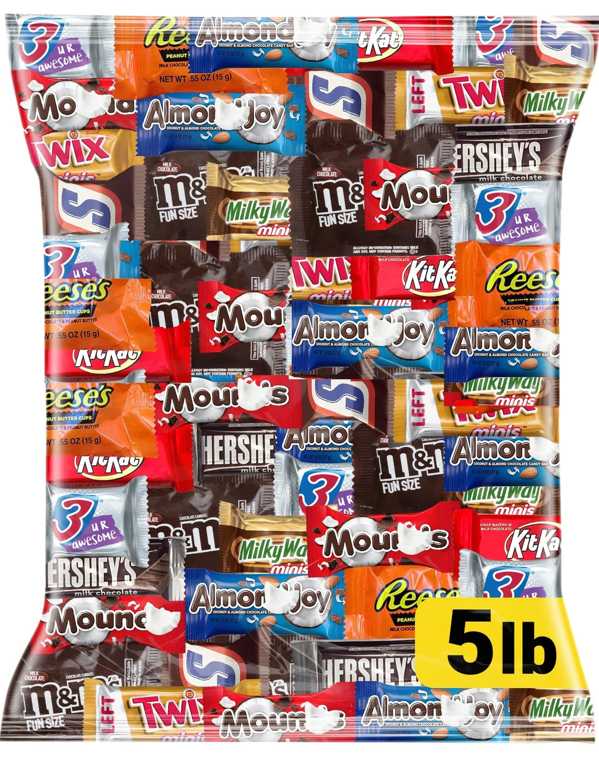 Jumblet assorted mini chocolate bars piled, ready to serve and share