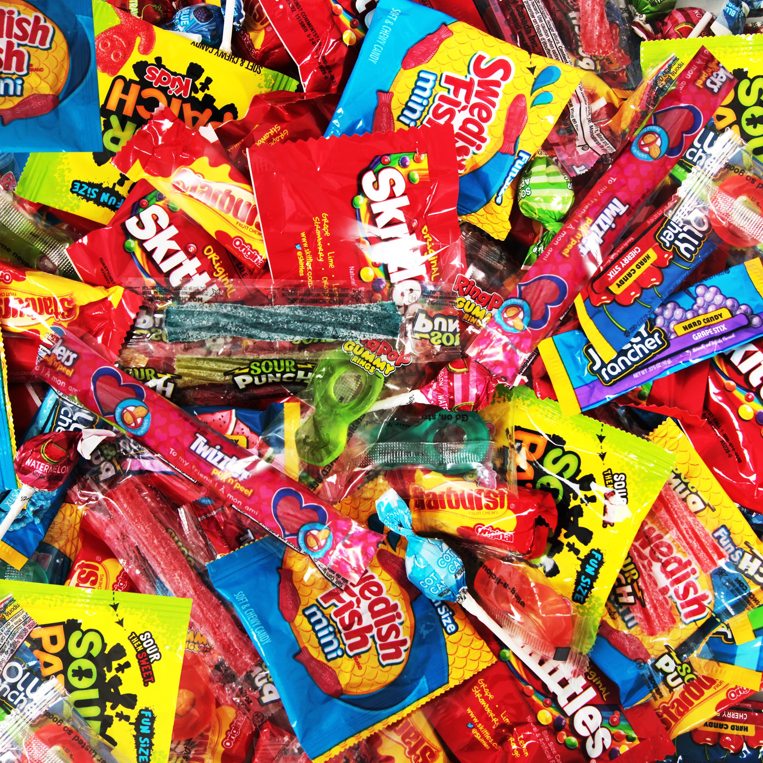 Jumblet front packaging of 5 lb assorted candy for parties and gifting