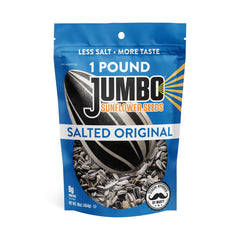 JUMBO Sunflower Seeds front packaging showing resealable six-pack benefit