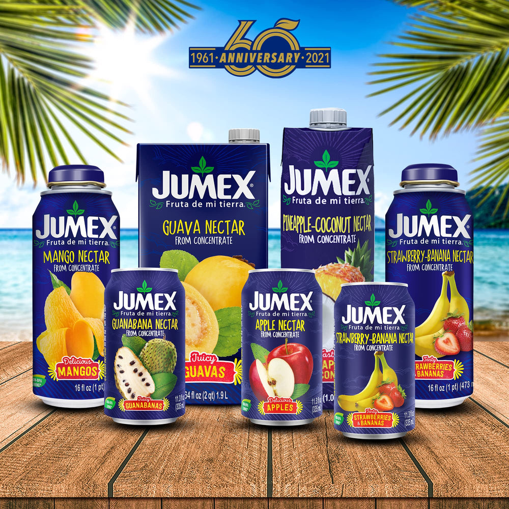Jumex peach juice box inside a school lunchbox highlighting portability and convenience