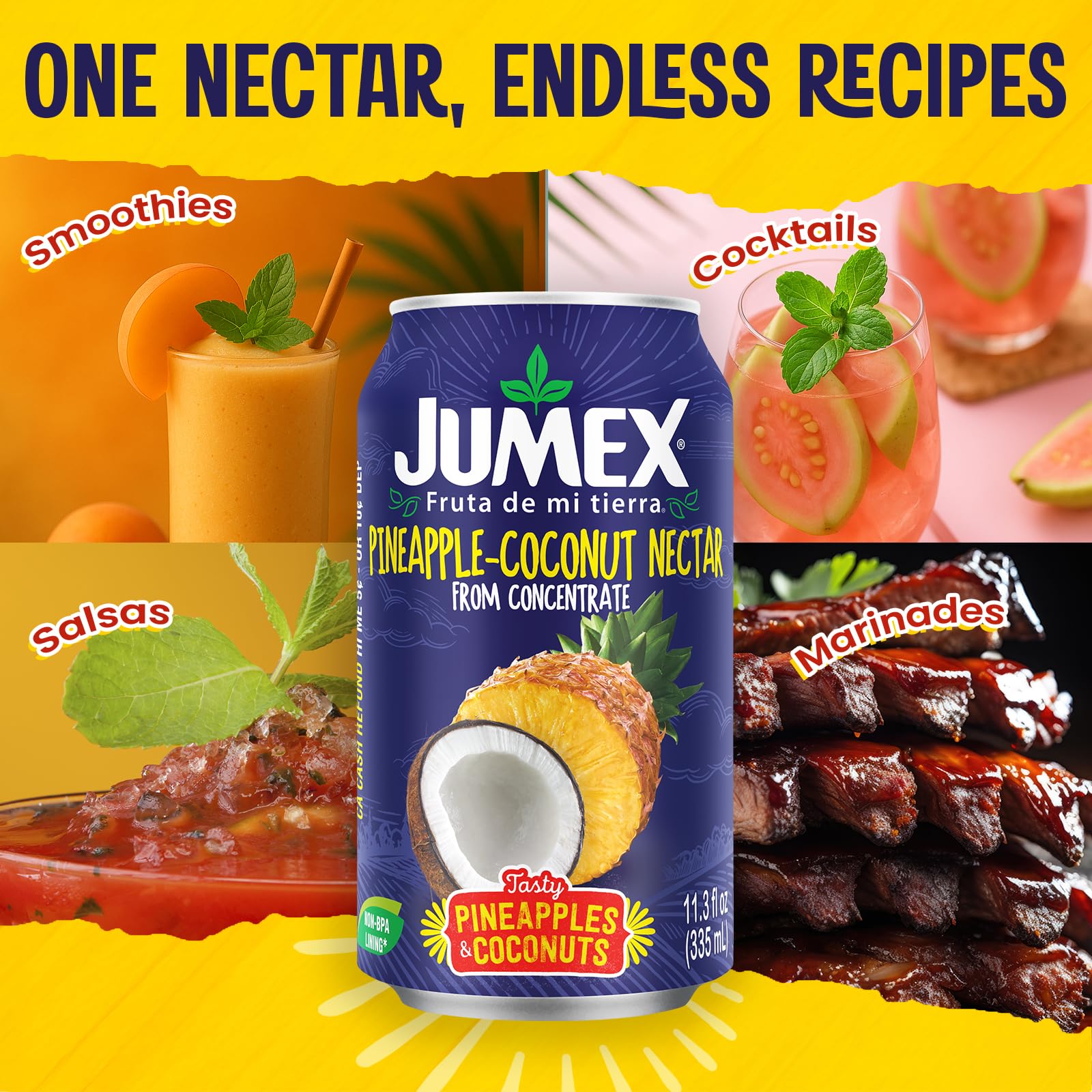 Jumex served over ice in glass for refreshing chilled drink benefit