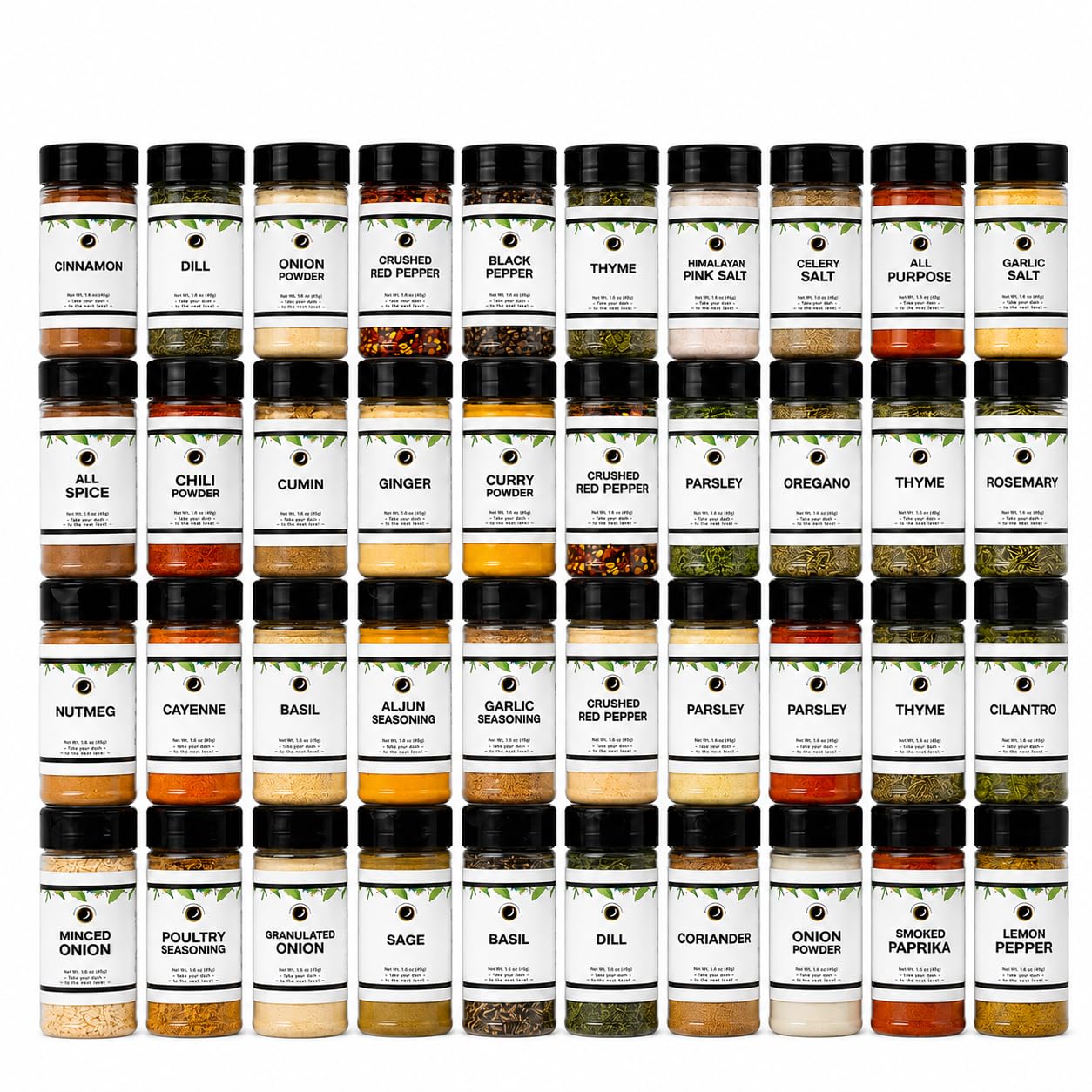 June Moon front packaging showing 40-piece spice kit and organized jars for easy access