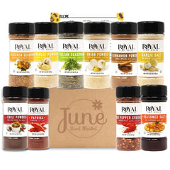 June Street Market front packaging showing boxed 10-piece spice set and gift-ready presentation