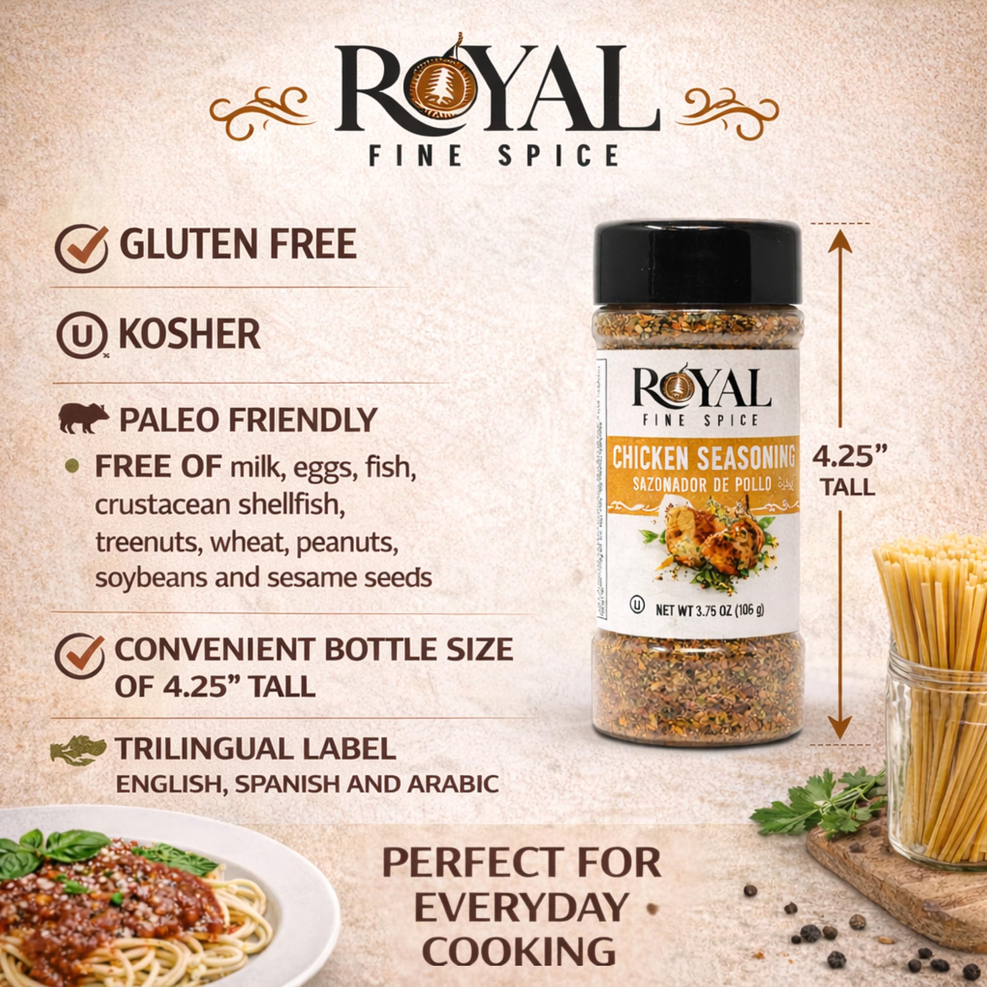 June Street Market jar held in hand demonstrating 4-inch size for pantry and spice rack fit