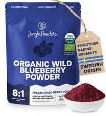 Jungle Powders front pouch view shows organic labeling and clear branding benefit convenience