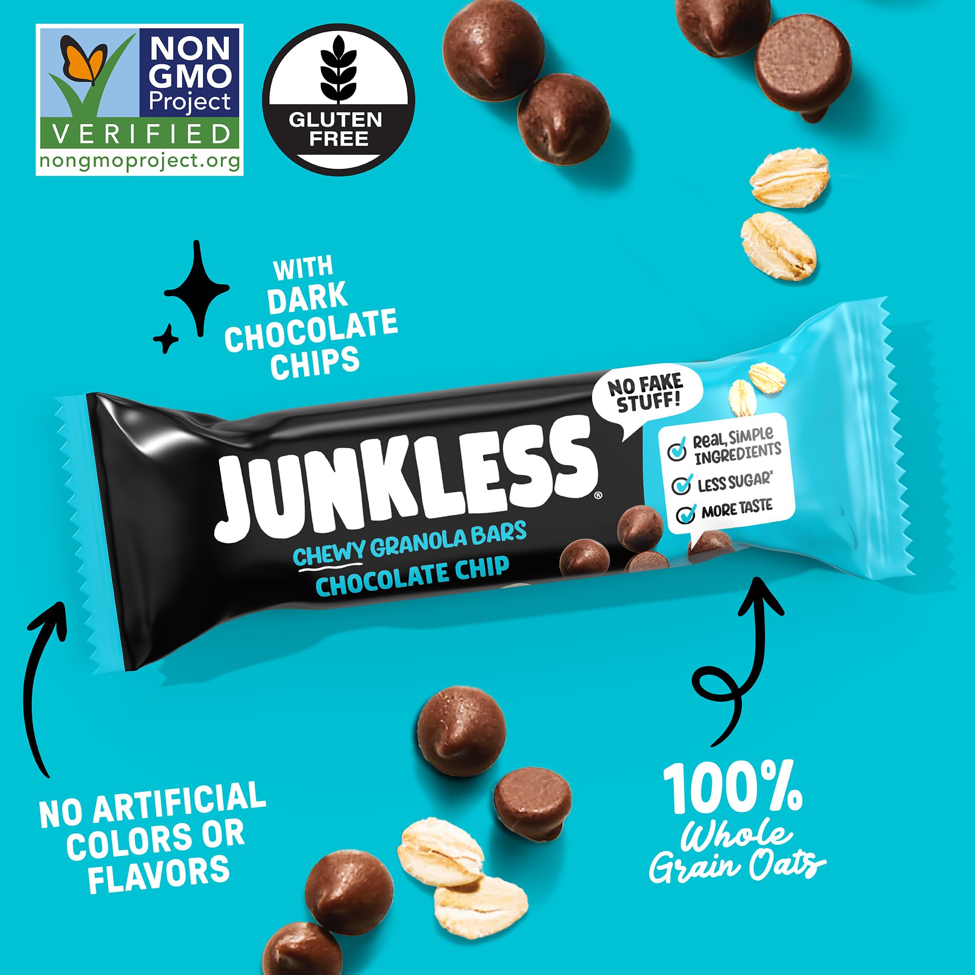 JUNKLESS individually wrapped bar ready for grab-and-go convenience