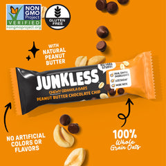 JUNKLESS open bulk box with many individually wrapped bars for convenience