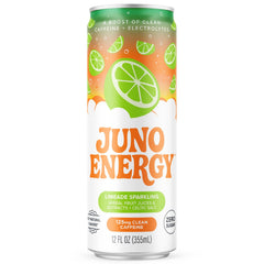JUNO ENERGY fresh lime juice splash highlighting natural lime flavor