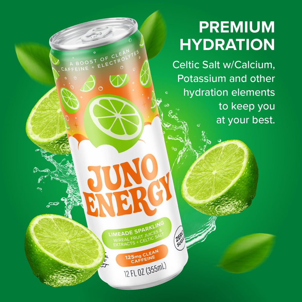 JUNO ENERGY can held by hand showing size and portable convenience