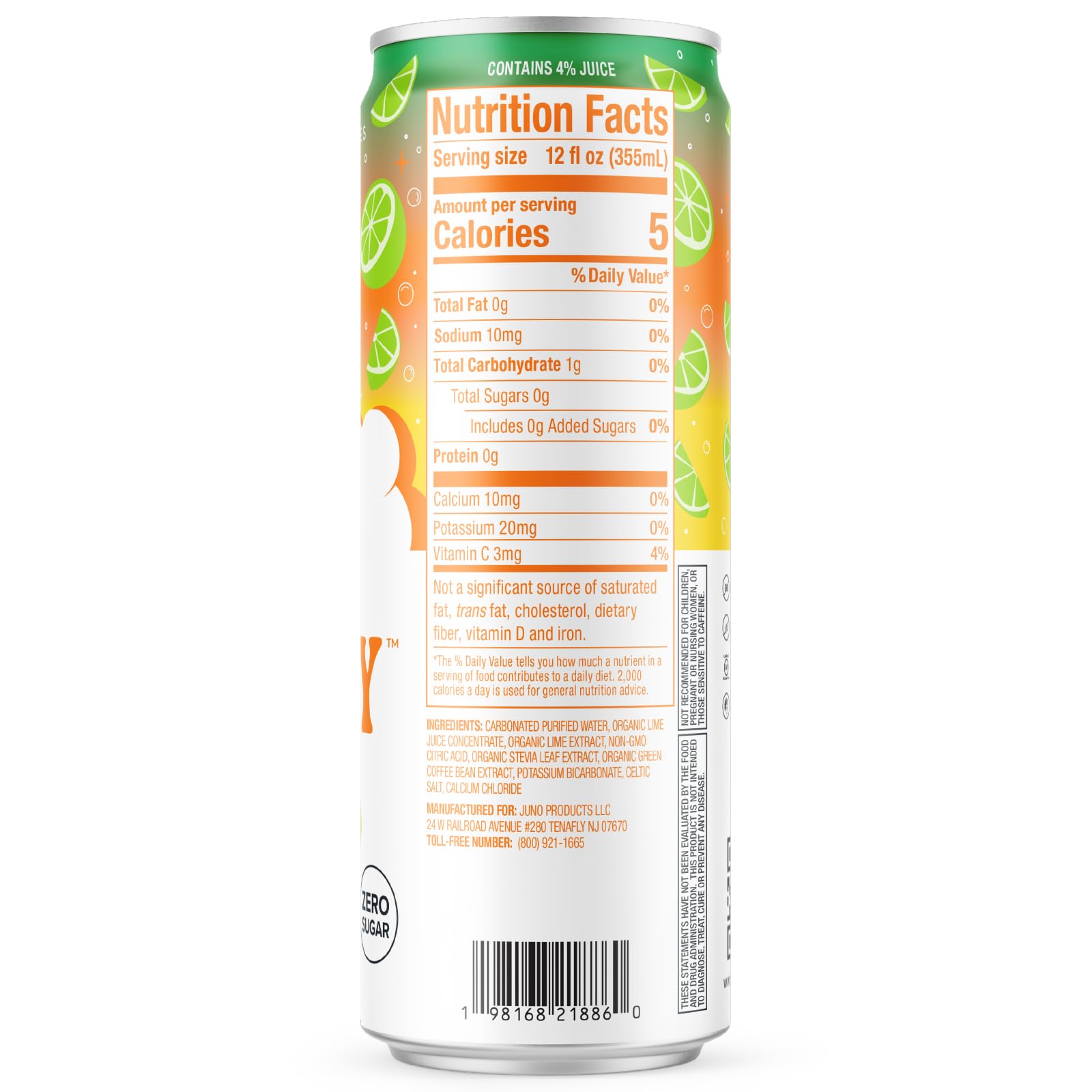 JUNO ENERGY effervescent bubbles close-up showing refreshing carbonation