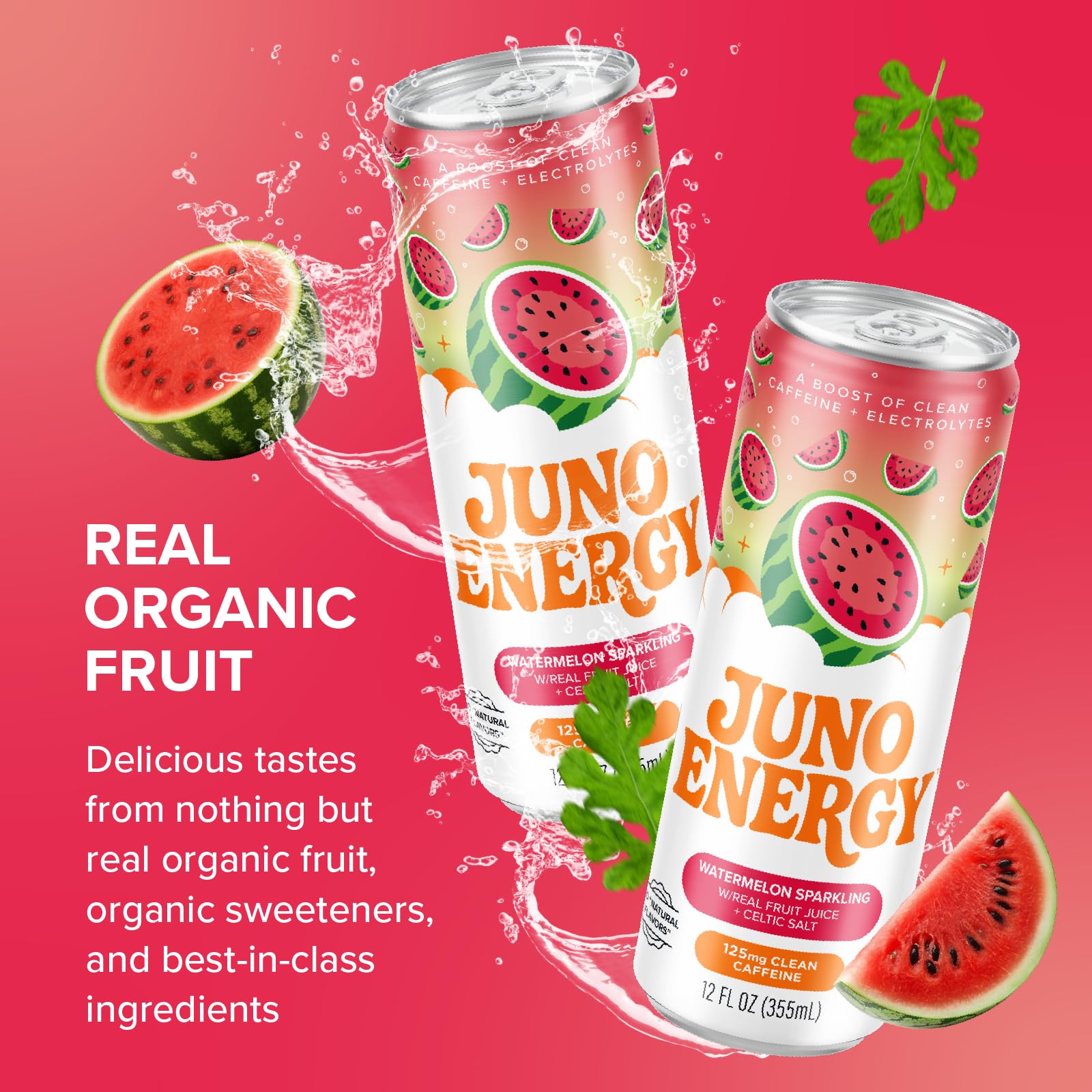 JUNO ENERGY close-up of carbonation bubbles highlighting crisp, effervescent mouthfeel