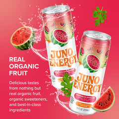 JUNO ENERGY close-up of carbonation bubbles highlighting crisp, effervescent mouthfeel