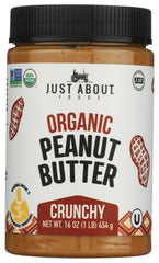 Just About front jar view showing label and pure peanut benefit
