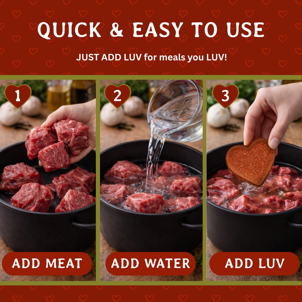 Just Add Luv close-up of heart-shaped spice bomb texture and seasoning