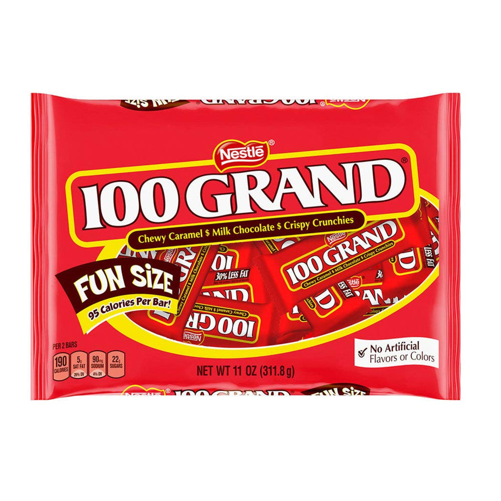Just Candy 100 Grand front packaging showing brand and portion benefits