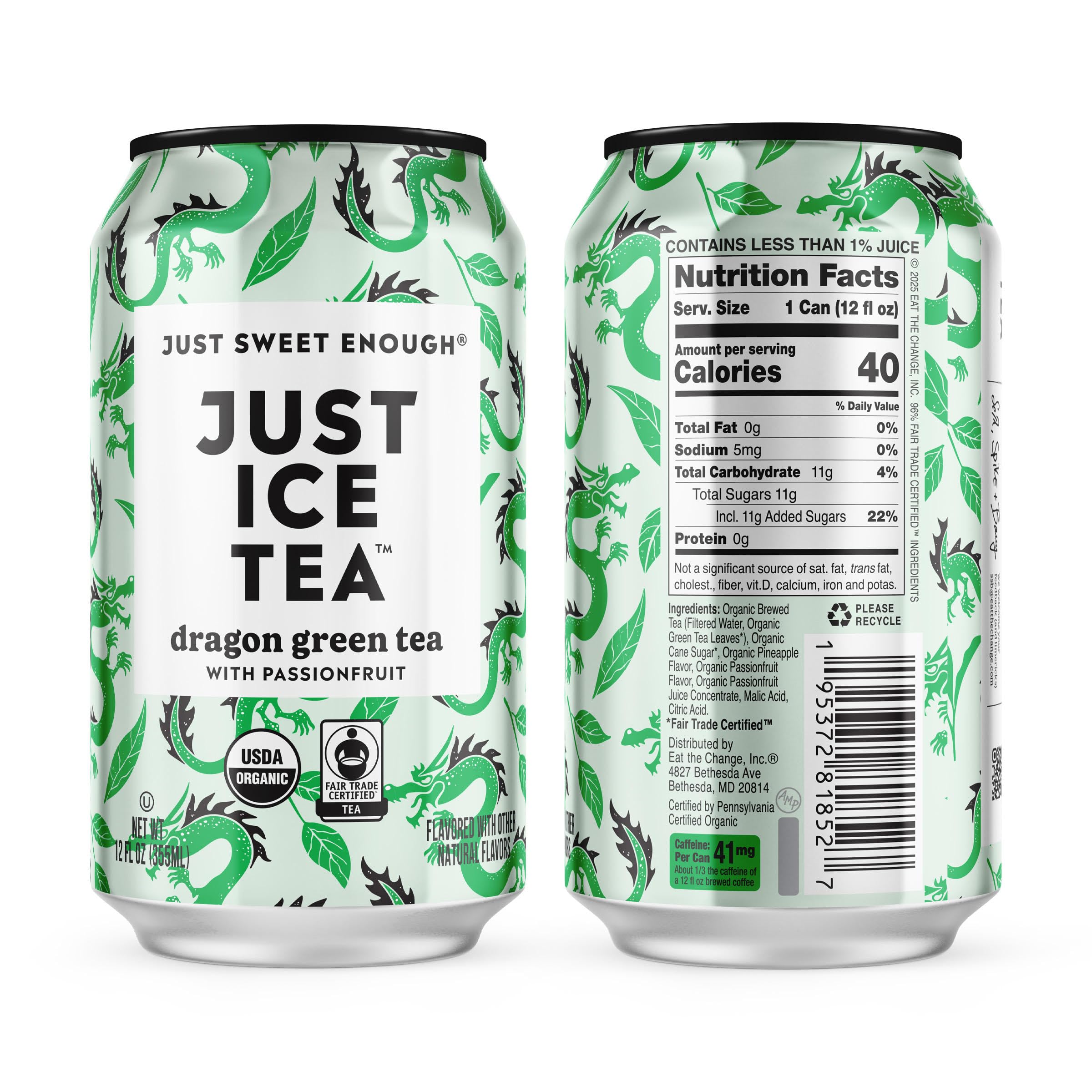 Just Ice Tea hand holding a can showing portable single-serve convenience