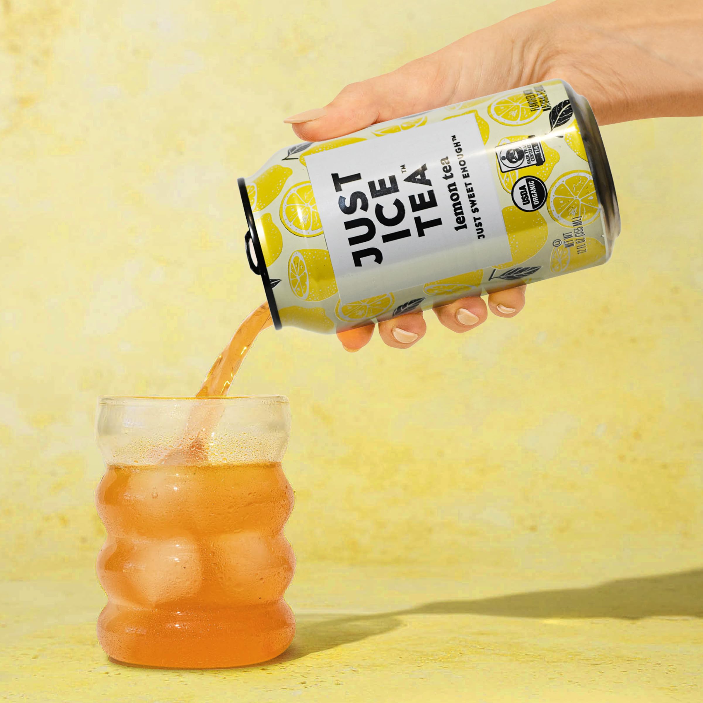 Just Ice Tea nutrition and ingredient label close-up, demonstrating transparency and clean formula