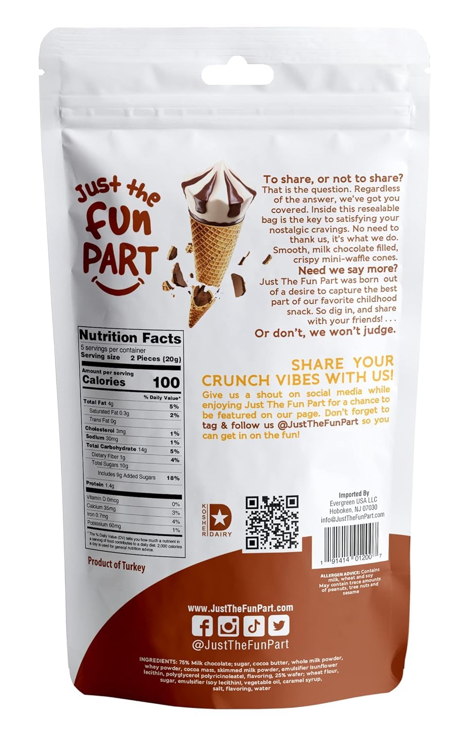 Just The Fun Part chocolate-filled center showing creamy Belgian filling