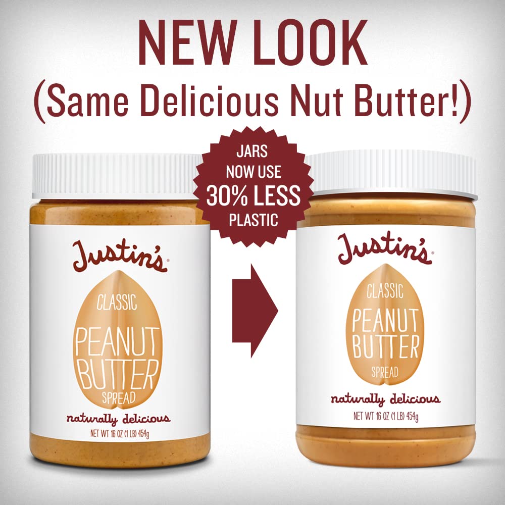 Justin's jar label with certifications visible, showing gluten-free and Non-GMO reassurance