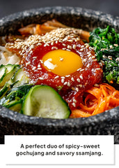 K FOOD KOREAN FOOD close-up ssamjang jar highlighting nutty, savory paste