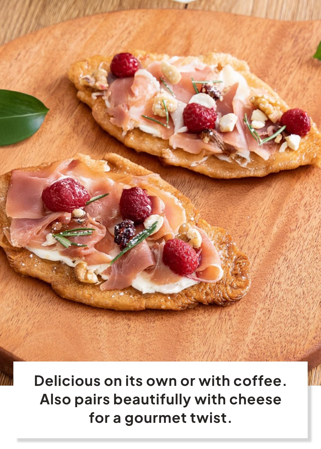 K FOOD croissant bites beside coffee cup, ideal pairing for morning breaks