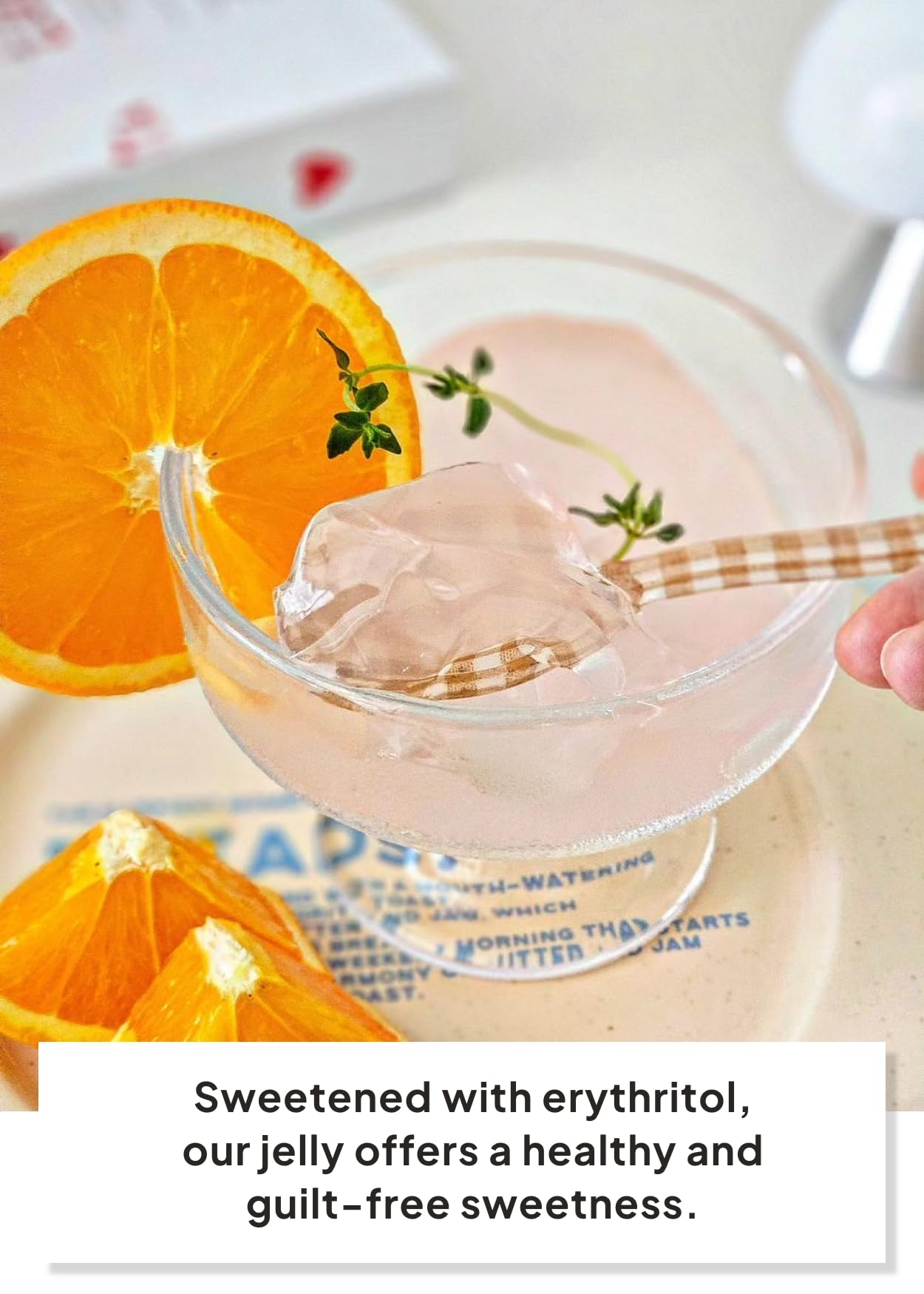 K FOOD jelly on a spoon showing grape color and collagen-enhanced texture